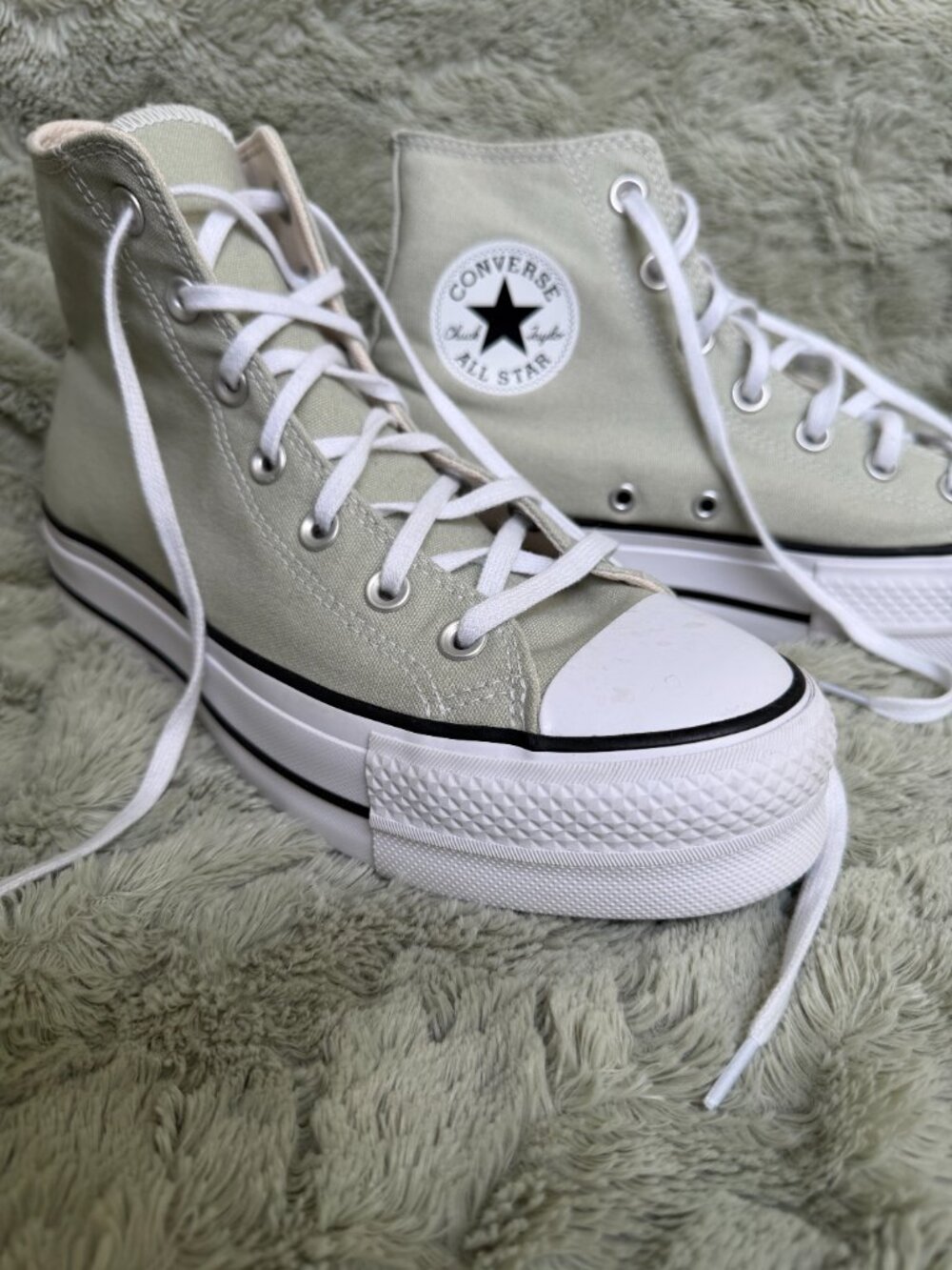 Sage Green Converse Chuck Taylor All Star Lift Platform High Tops | Women’s 8